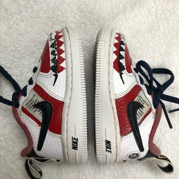 Nike air force 1 baby sneakers white and red Size 4c - Picture 10 of 13
